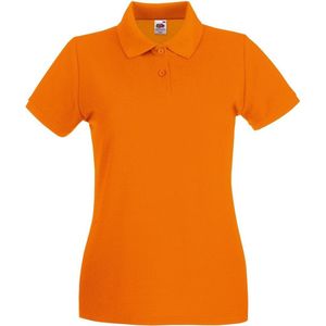 Fruit Of The Loom - Dames-Fit Premium Poloshirt - Oranje - Korte Mouwen