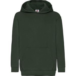 Fruit Of The Loom Kinder Unisex Sweatshirt Met Capuchon / Hoodie (Bottle Groen)