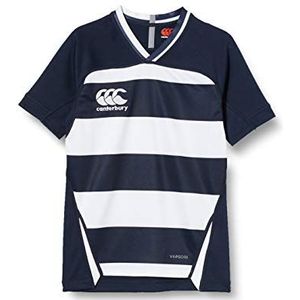 Canterbury Vapodri Rugby shirt voor jongens, Evader Hooped, Navy Blauw