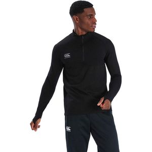 Canterbury - Sportshirt - Zwart/grijs - Naadloos - 1/4 Zip - Rugby