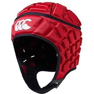 Canterbury CCC Raze Rugbyhelm voor kinderen, 360° deken, zachte rand kinriem, gaten ontworpen om te helpen bij ventilatie, schuimvulling, rood, XS