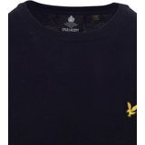 Lyle & Scott - Donkerblauwe Sweater - Katoen - Ronde Hals - Ribbeling