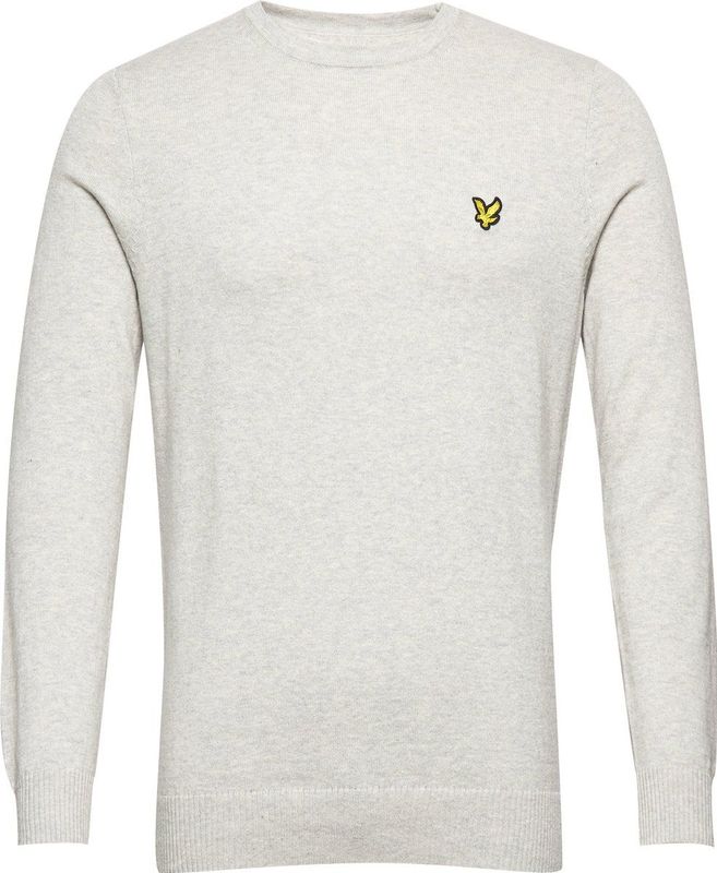 Lyle & Scott - Crew Neck Merino Jumper - Sweater - Grijs - Katoen en Wol