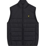 Lyle & Scott - Zwarte Mouwloze Gilet met Rits en Zakken
