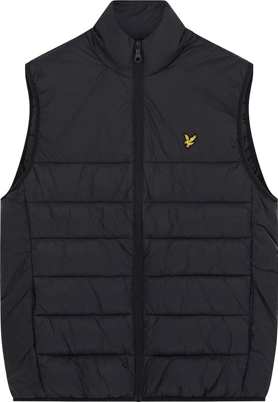Lyle & Scott - Zwarte Mouwloze Gilet met Rits en Zakken