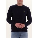 Lyle & Scott - Gebreide Trui - Donkerblauw - Lamswollen Blend - Ronde Hals