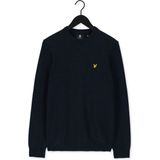Lyle & Scott - Gebreide Trui - Donkerblauw - Lamswollen Blend - Ronde Hals