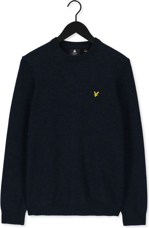 Lyle & Scott - Gebreide Trui - Donkerblauw - Lamswollen Blend - Ronde Hals