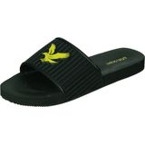 Lyle & scott easy slide badslipper in de kleur zwart.