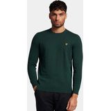 Lyle & Scott - Katoenen Merino Trui - Groen - Ronde Hals