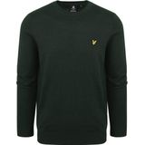 Lyle & Scott - Katoenen Merino Trui - Groen - Ronde Hals