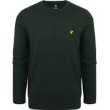 Lyle & Scott - Katoenen Merino Trui - Groen - Ronde Hals