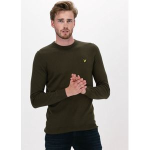 Lyle & Scott - Crew Neck Merino Jumper - Heren Sweater - Groen - Katoen/Wol