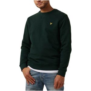 Lyle & Scott - Men Crew Neck - Trui - Donkergroen - 100% Katoen