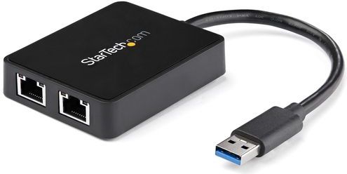 StarTech.com USB 3.0 naar 2-poorts gigabit Ethernet-adapter NIC met USB-poort