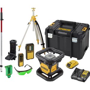 DeWalt DCE079D1G-SET - 18V XR Volautomatische roterende laser | groene laser + Statief en Meetlat - DCE079D1G-SET