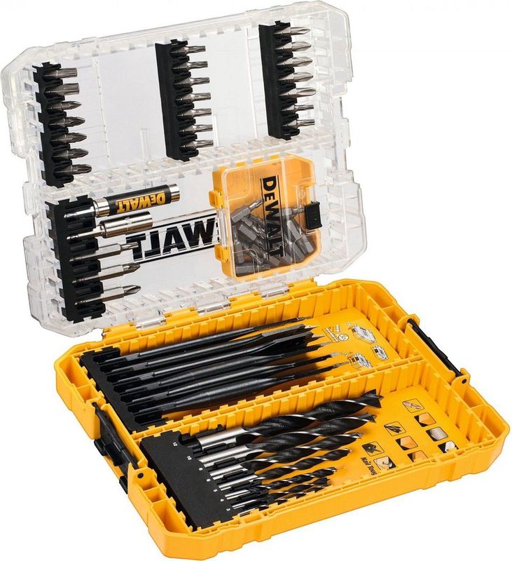 DEWALT - 57-delig - Speedboor EXTREME en Houtboren - Boor- en Bitset - Tough Case