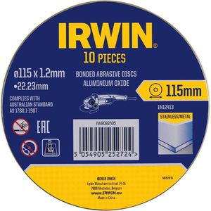 IRWIN Blik doorslijpschijfven metaal 10PCS - 115x1,2mm