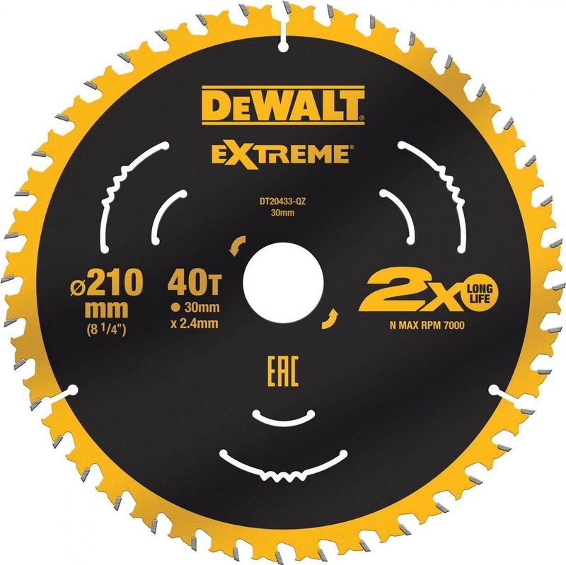 DeWalt - DT20433-QZ - Cirkelzaagblad - 210x30mm - TCT - 40T
