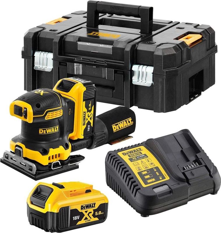 DeWALT DCW200P2 Accu Vlakschuurmachine 18V 5,0Ah in TSTAK