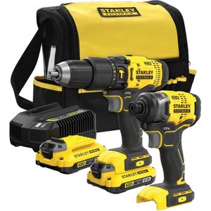 Stanley Fatmax Combiset accuboormachine en slagschroevendraaier 18V (2 accu’s) - SFMCK465D2S-QW