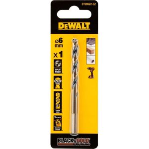 DeWALT Metaalboor 6 mm HSS-G Black&Gold DT20522