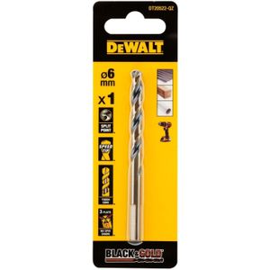 DeWalt - DT20523-QZ - Metaalboor - 6,5 mm - Zwart en Goud - Hoogwaardig Staal