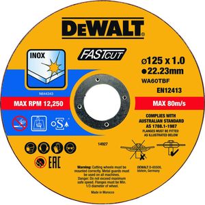 DeWALT Doorslijpschijven 125x1 Mm Metaal DT20540-QZ 100 Stuks