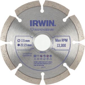 IRWIN Pro Performance diamantzaagblad 115mm voor haakse slijper, steen, gesegmenteerde rand