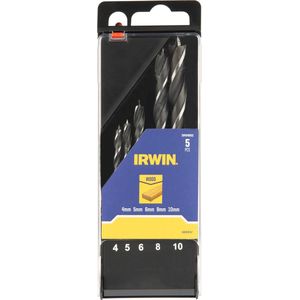 Irwin Set Houtspiraalboren Brad point 5-delig, 4-10mm