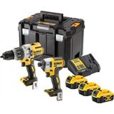 DeWALT DCK276P3T Accu Combiset Klop-/Schroefboormachine DCD996 + Slagschroevendraaier DCF887 18V 3x5.0Ah XR in TSTAK