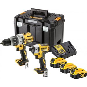 DeWALT DCK276P3T Accu Combiset Klop-/Schroefboormachine DCD996 + Slagschroevendraaier DCF887 18V 3x5.0Ah XR in TSTAK