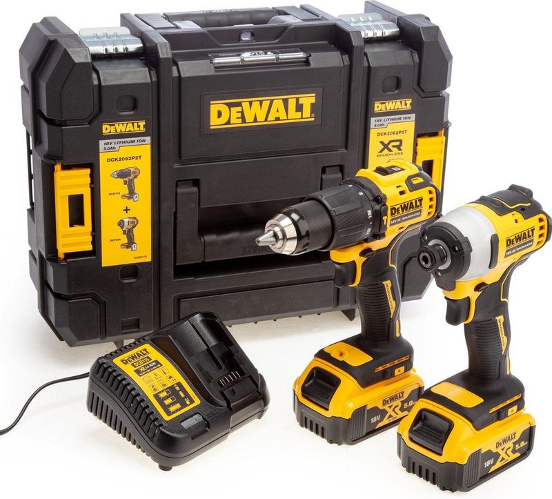 DeWALT DCK2062P2T-QW - Combopack 18V - 2x 5,0Ah Li-ion - Inclusief Accu's en Lader