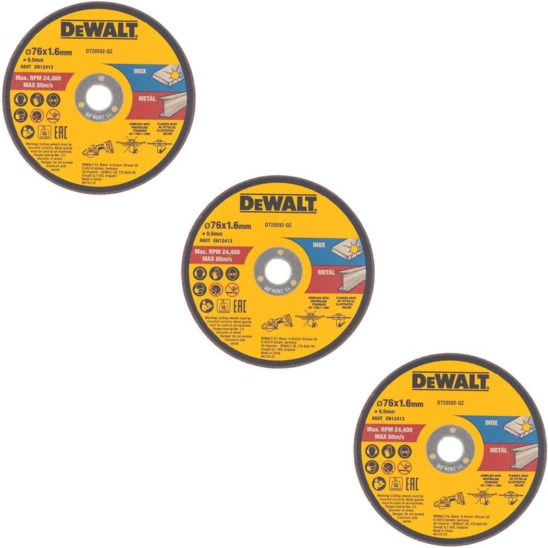 DeWalt - DT20592-QZ - Slijpschijf - Metaal - 76 mm - 3 Stuks