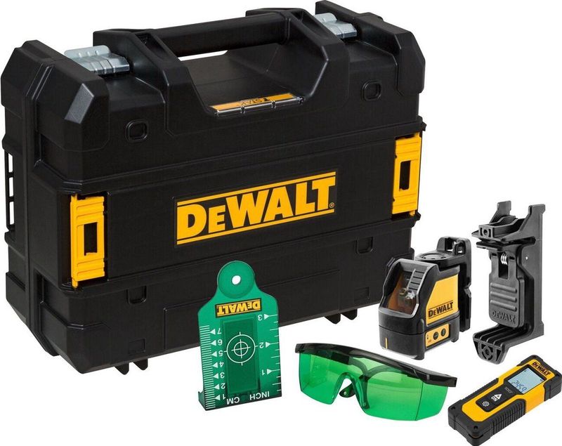 DeWALT - DW0887100 - Kruislijnlaser Set - Groen - Inclusief Afstandsmeter - Koffer