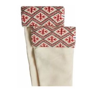 Hunter - U Fairisle Tall Boot Sock - Laarzensok - Hunter White - 100% Polyester