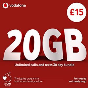 Vodafone SIM-kaart Pay As You Go £15