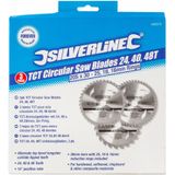 Silverline 408979 TCT Cirkelzaagbladen 2 - 4 - 48T 3pk 205 X 30-2 - 1 - 16 Mm Ringen