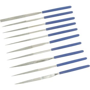 Naaldvijlen, set 6 stuks 140 mm- Kap 4 (Extra fijn) - Economy - De Zilverwinkel