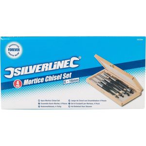 Silverline Vierkant Gaten Beitel Set - 6 T/M 16 Mm - 4 Delig