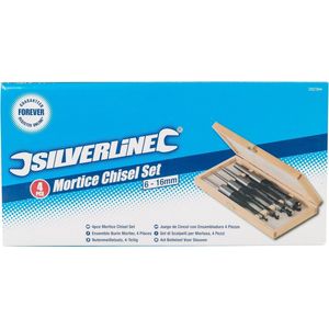 Silverline Vierkante gaten beitelset - 6 t/m 16 mm - 4-delig - hoog carbon staal