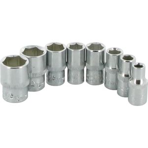 Silverline 244975 dopsleutelinzetstukken, metrisch, 1/4-inch aandrijving, 8-delig. Set 5-13 mm