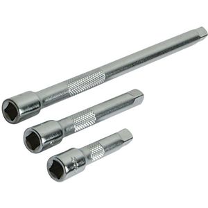 Silverline Ratelverlengstukken set - vierkant aandrijving - chroom vanadium staal - 3-delig
