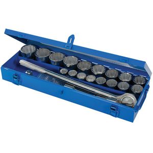 Silverline Complete dopsleutelset - 21-delig - metrisch - 19 t/m 50 mm - met opbergkoffer