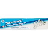 Silverline 6-delige Flexibele Steek-ringratelsleutel set 8 - 17 Mm