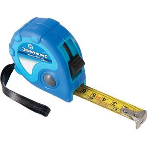 Silverline Robuuste rolbandmaat - 5 meter - rubberen greep - automatische oprolfunctie