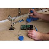 Silverline Derde hand met vergrootglas - 2 verstelbare armen - 63 mm - 2.5x vergroting - zware voet