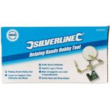 Silverline Derde hand met vergrootglas - 2 verstelbare armen - 63 mm - 2.5x vergroting - zware voet