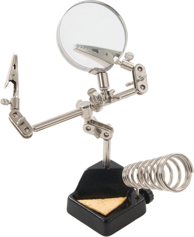 Silverline 'Heavy-Duty' derde hand met vergrootglas, 60 mm, 3x