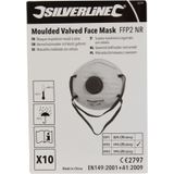Silverline Gevormd FFP2 Stofmasker met Ventiel - Enkel Gebruik - 10 stuks
